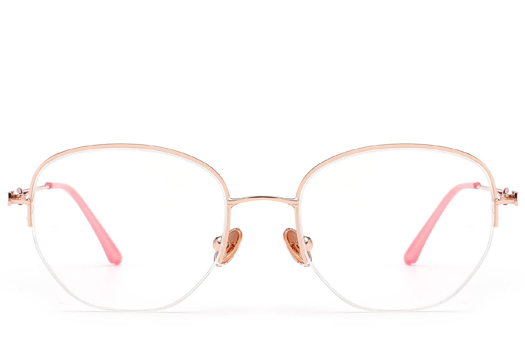 Gafas de metal rosa semi al aire #BS2012-3196
