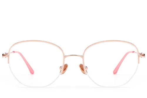 Lunettes semi-cerclées en métal rose #BS2012-3196