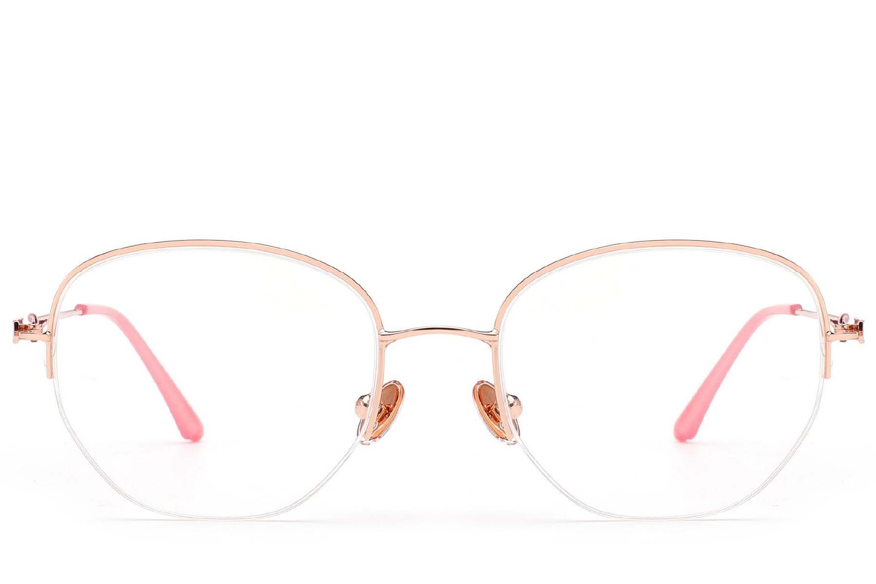 Gafas de metal rosa semi al aire #BS2012-3196