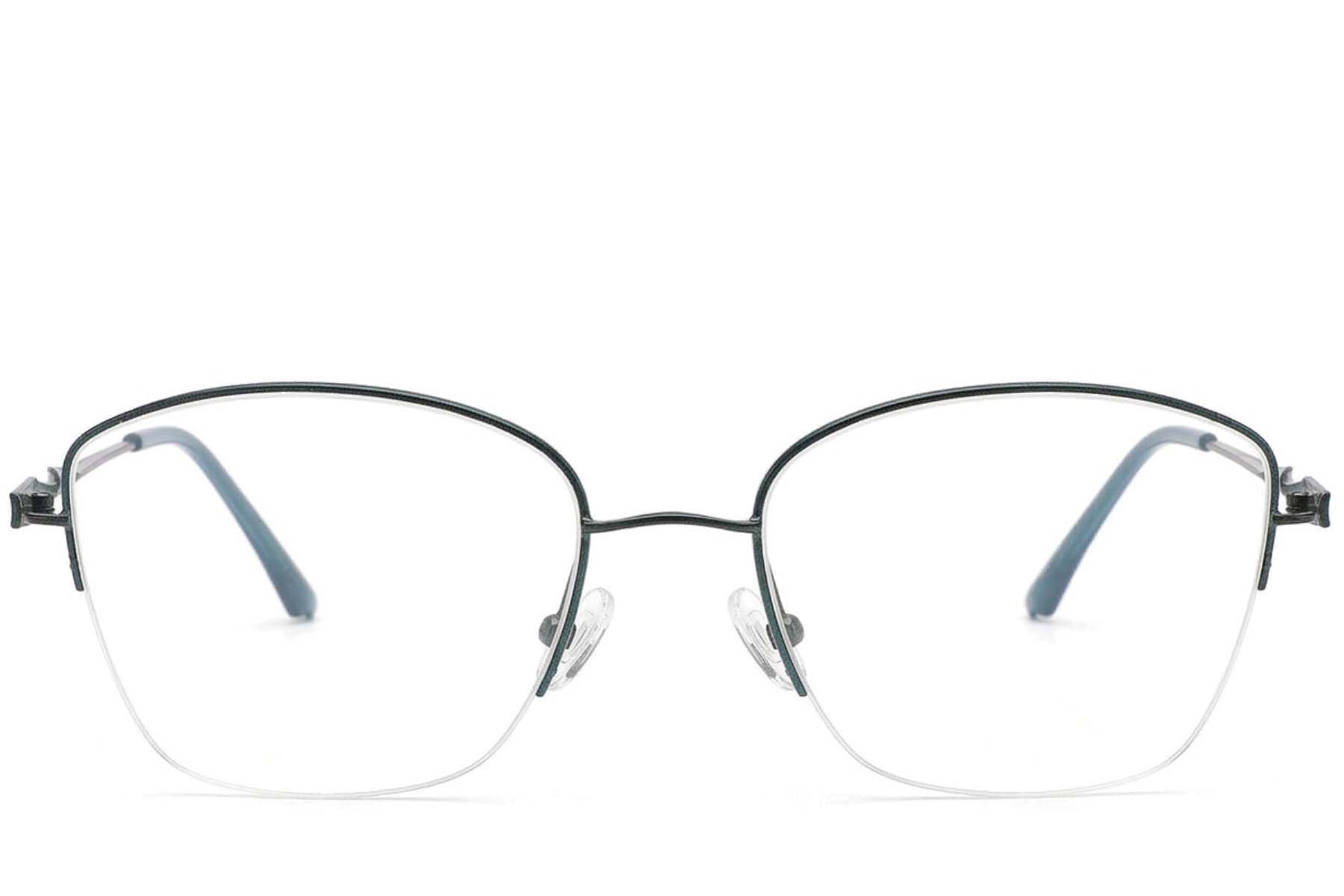 Gafas de metal verde semi al aire #BS2012-3198