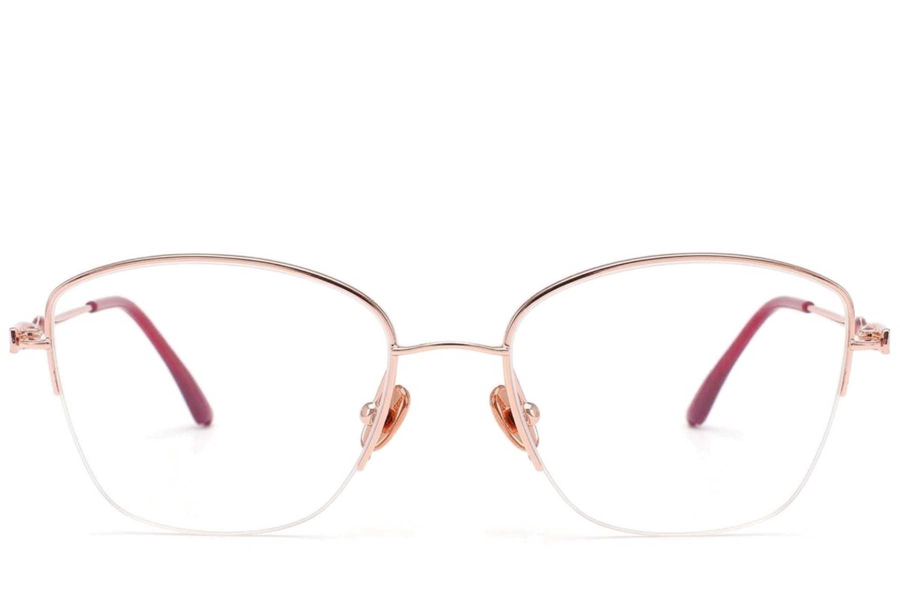Gafas de metal rosa semi al aire #BS2012-3199