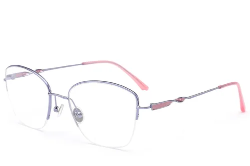 Lunettes semi-cerclées en métal violet #BS2012-3200