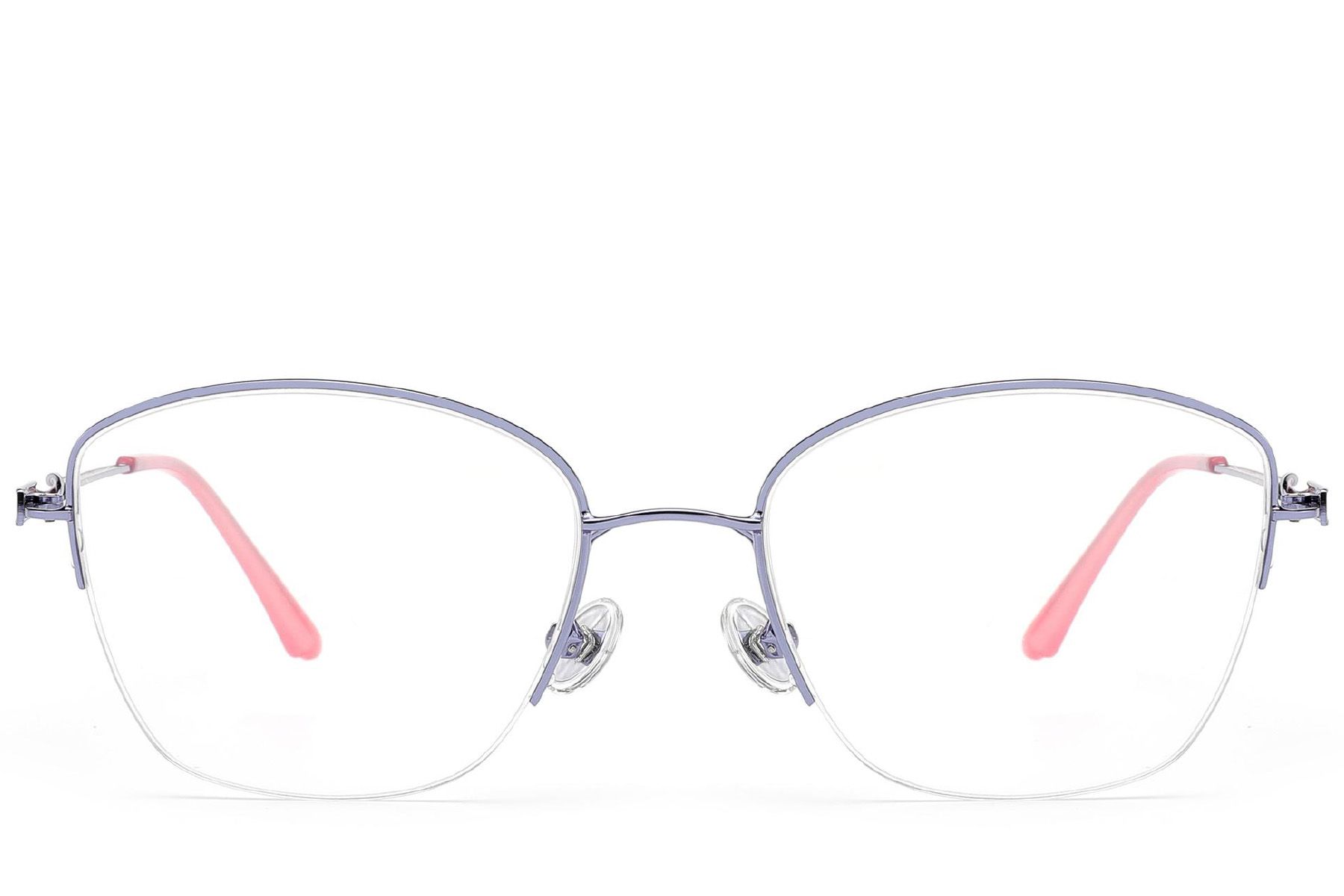 Gafas de metal morado con montura semi al aire #BS2012-3200