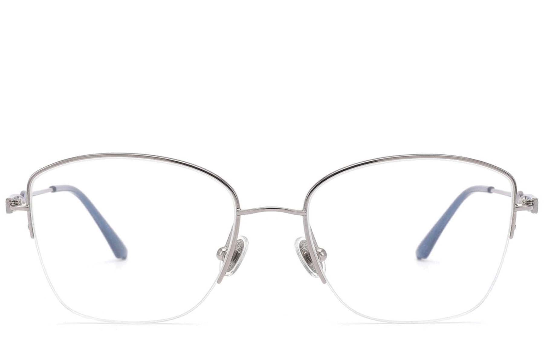 Gafas de metal plateado semi al aire #BS2012-3201