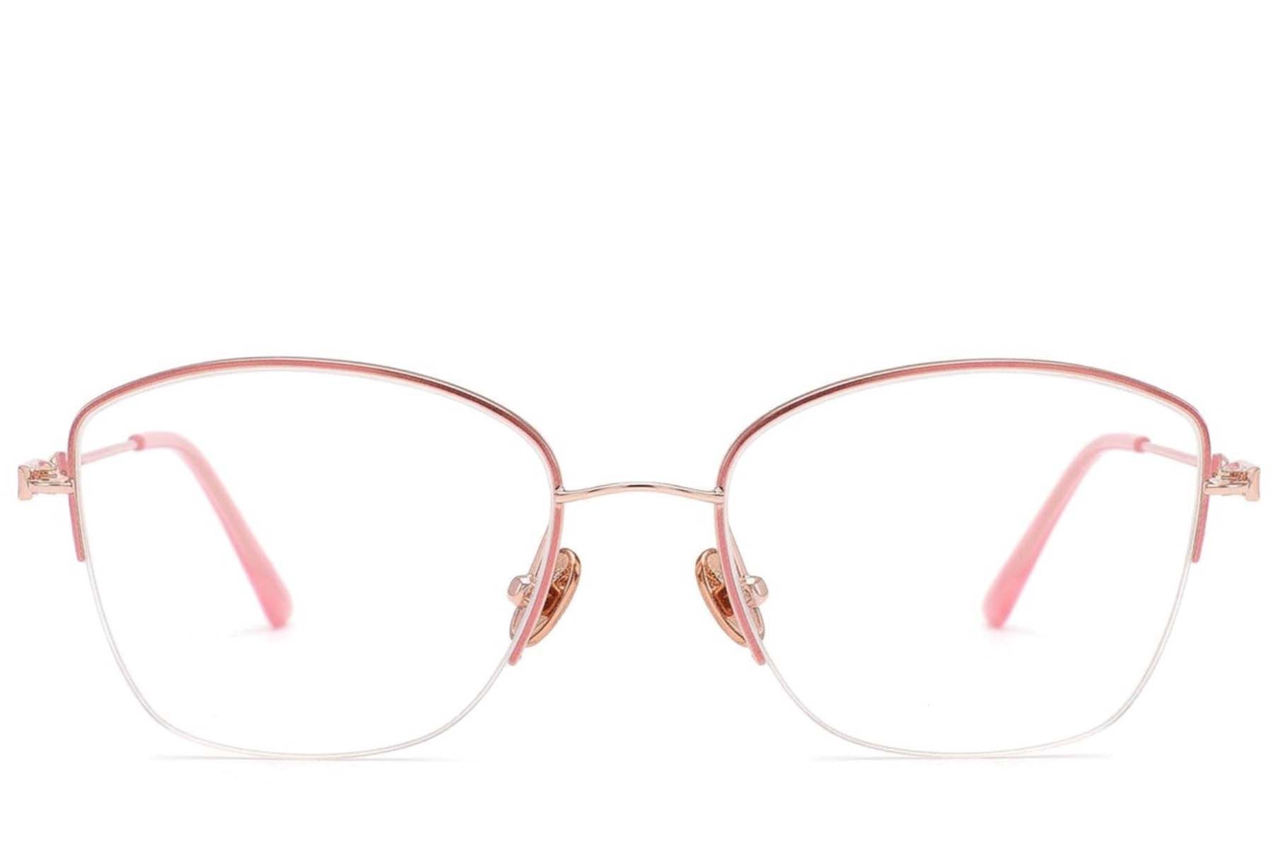 Gafas de metal rosa semi al aire #BS2012-3202