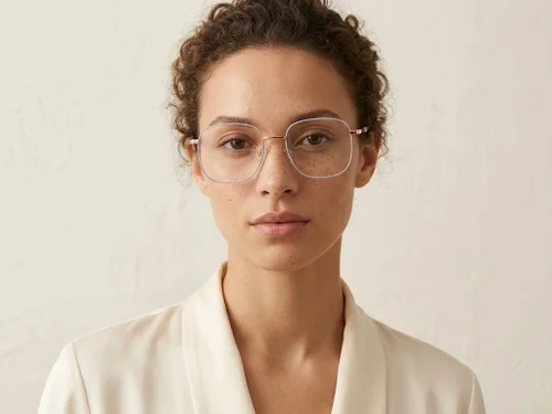 Lunettes rectangulaires en métal gris #BS2012-3203