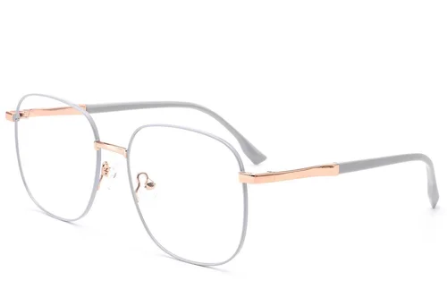Lunettes rectangulaires en métal gris #BS2012-3203
