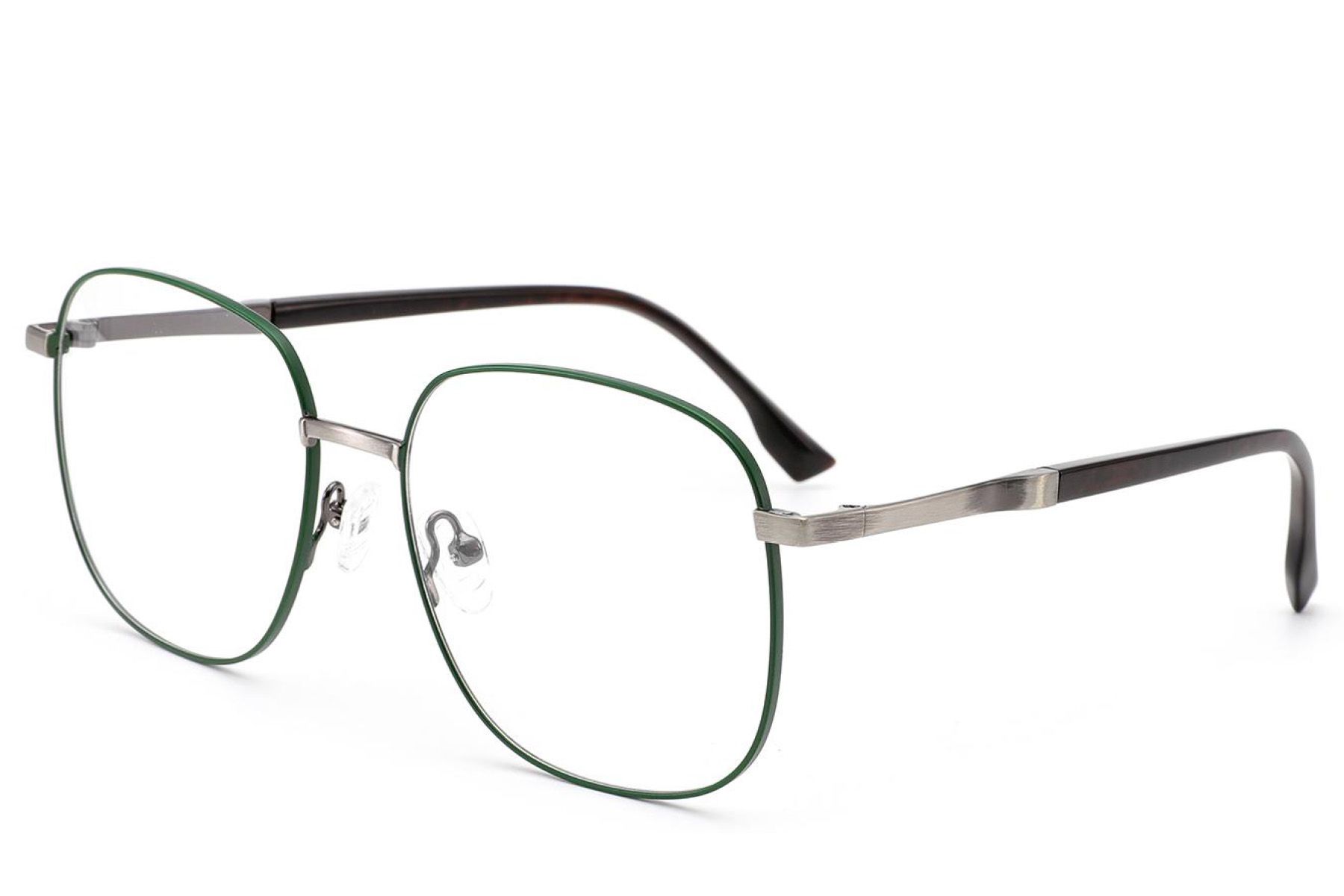 Lunettes rectangulaires en métal vert #BS2012-3207