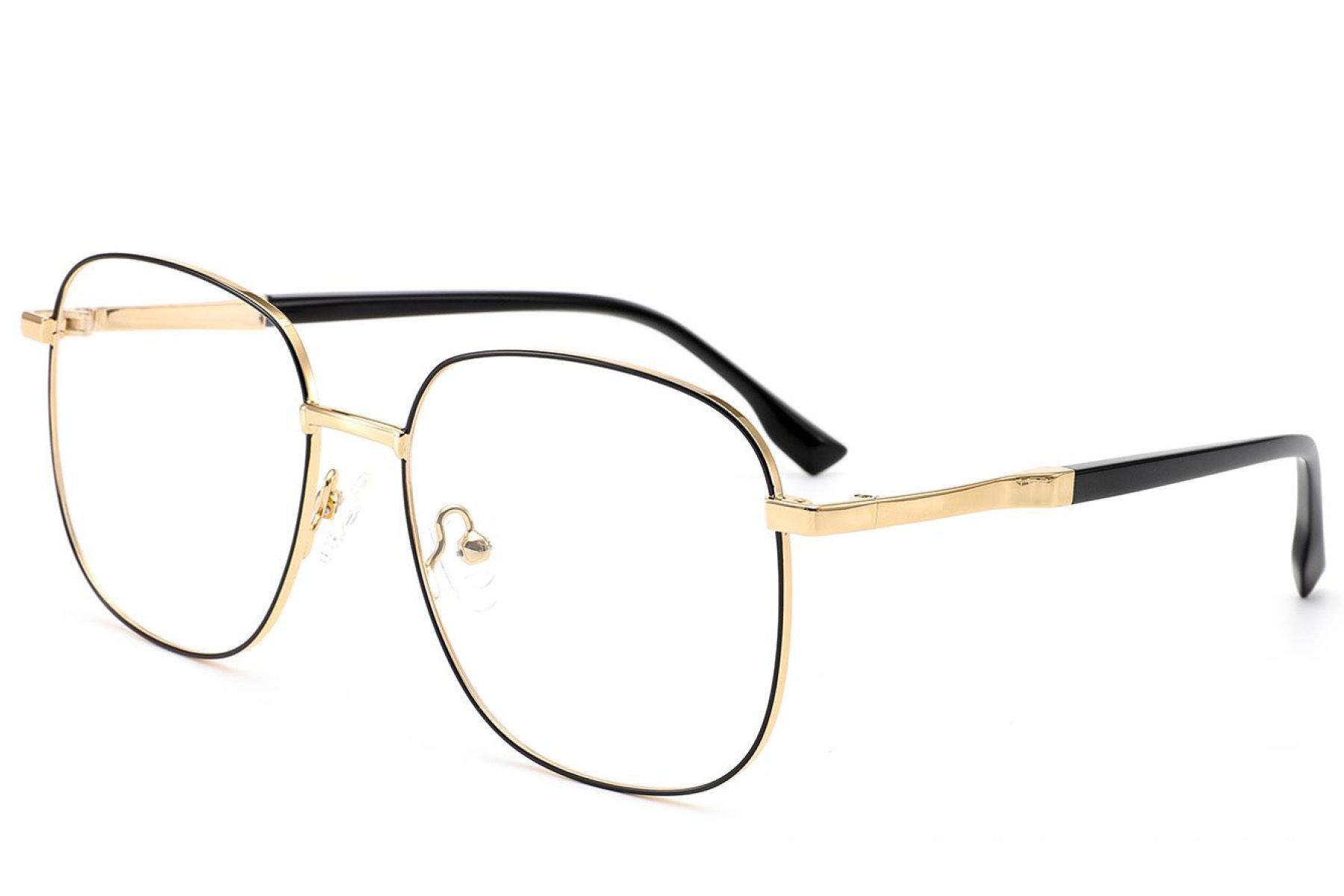 Rectangular Black Metal Glasses #BS2012-3208