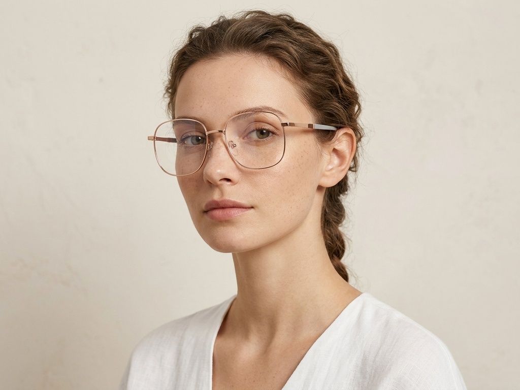 Rectangular Pink Metal Glasses #BS2012-3209