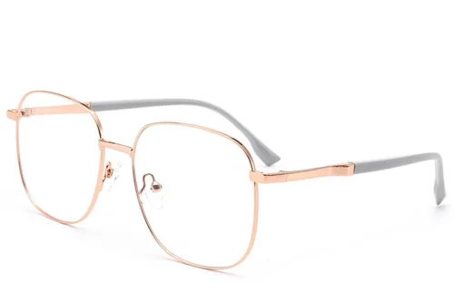 Lunettes rectangulaires en métal rose #BS2012-3209