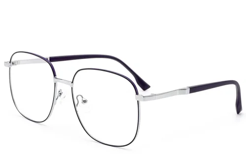 Lunettes rectangulaires en métal violet #BS2012-3210