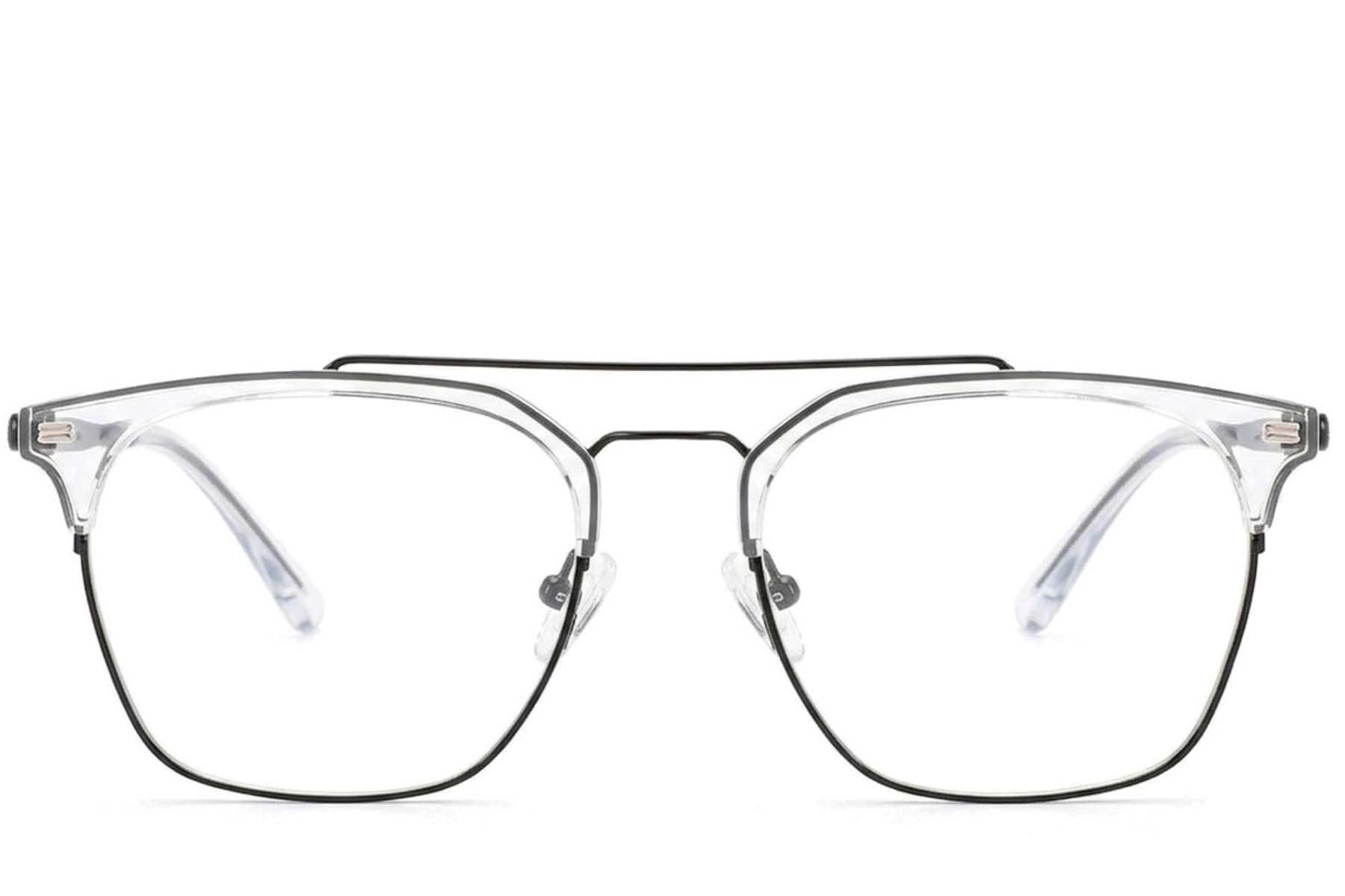 Gafas de sol metálicas transparentes estilo aviador #BS2012-3214
