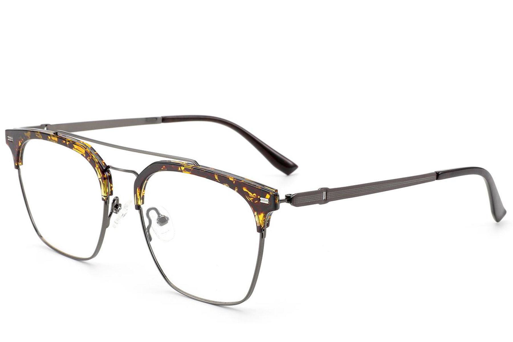 Aviator Tortoiseshell Metal Glasses #BS2012-3219