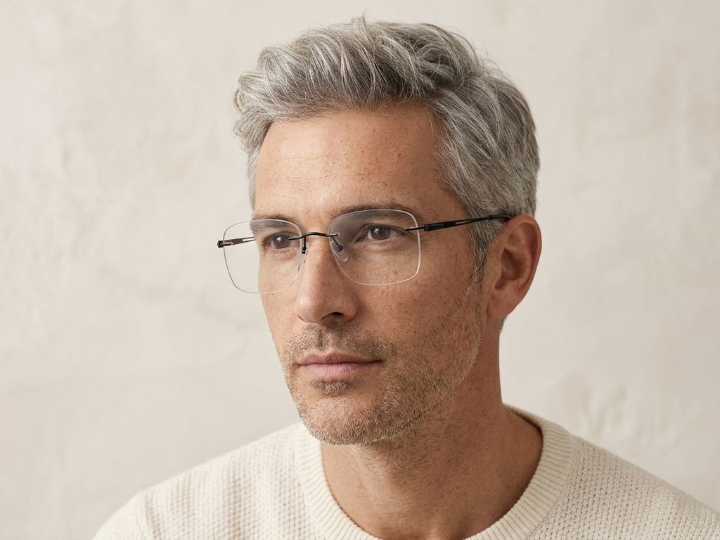 Gafas invisibles de metal negro #BS2012-3220