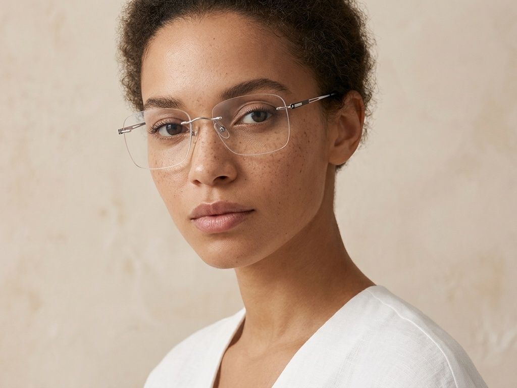 Gafas invisibles de metal plateado #BS2012-3221