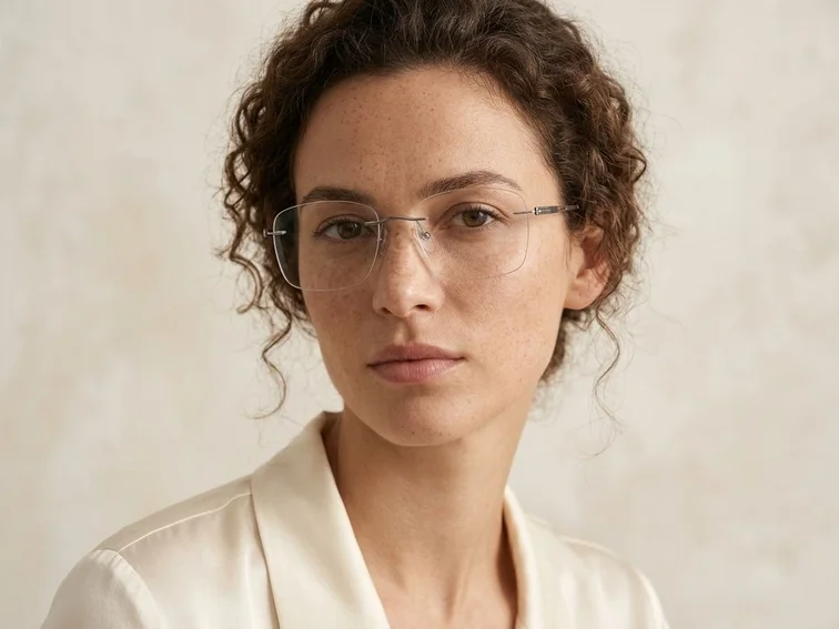 Invisible Grey Metal Glasses #BS2012-3222