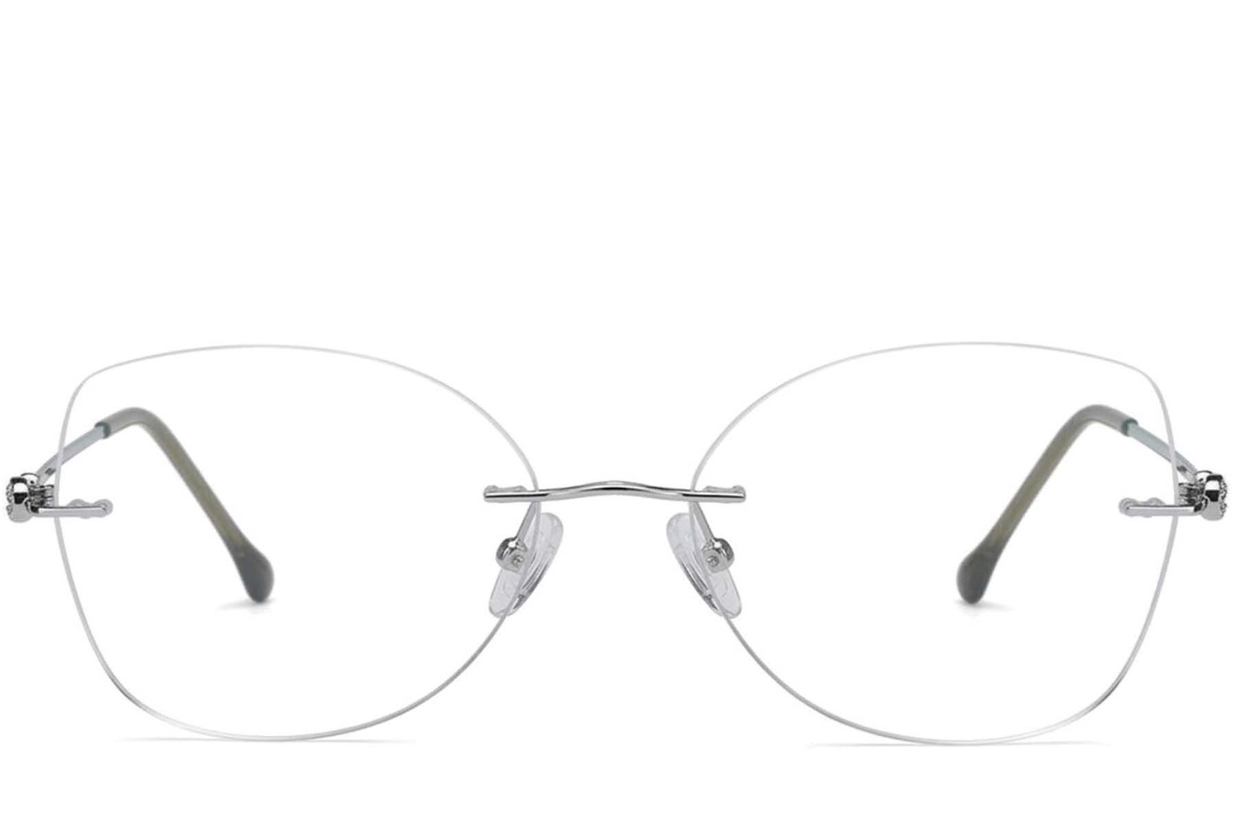 Gafas invisibles de metal plateado #BS2012-3228
