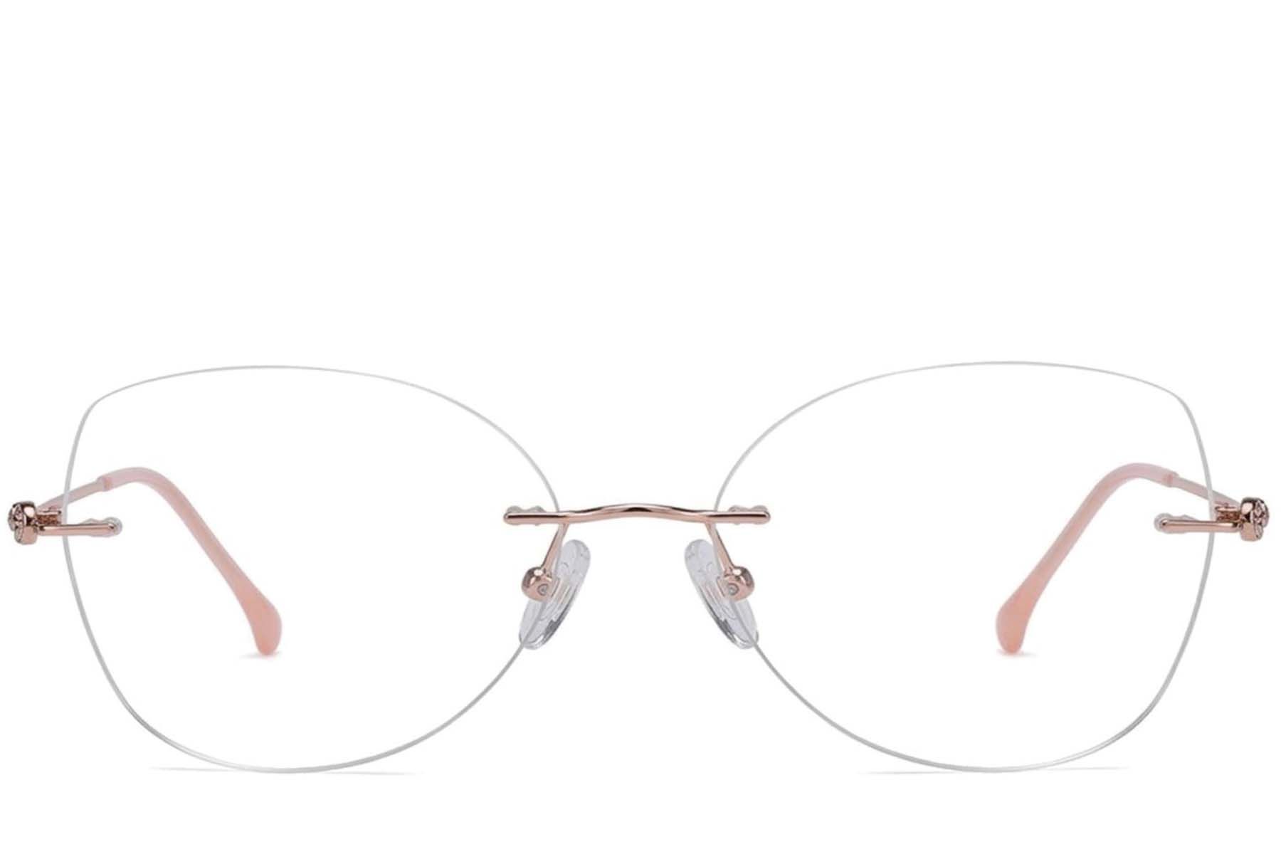 Gafas invisibles de metal rosa #BS2012-3229
