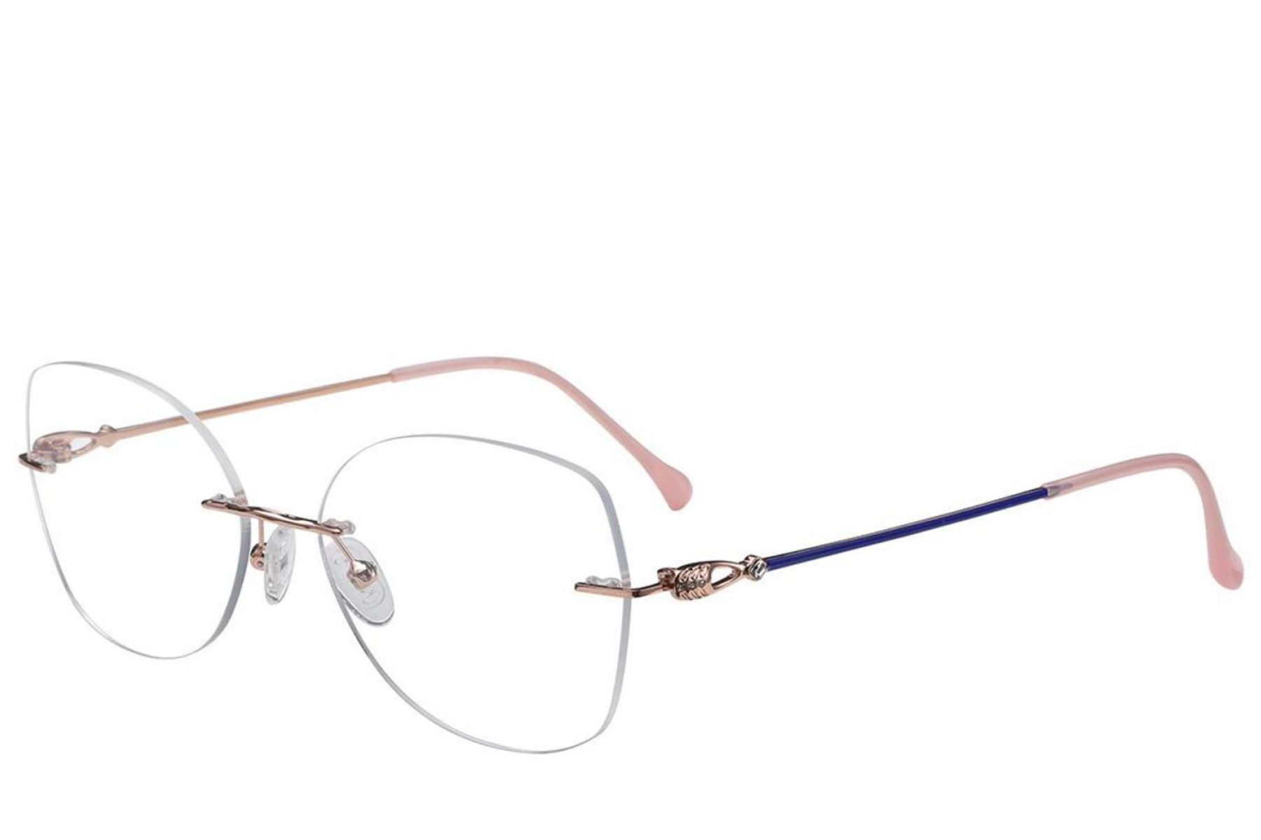 Invisible Pink Metal Glasses #BS2012-3229