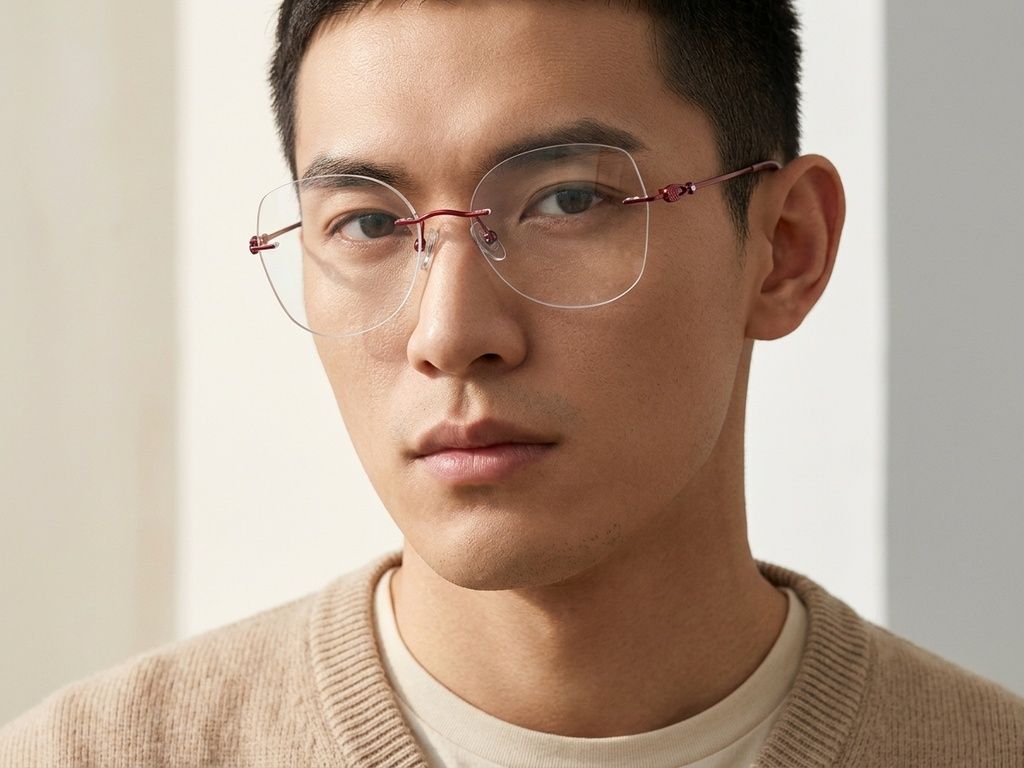 Invisible Red Metal Glasses #BS2012-3230