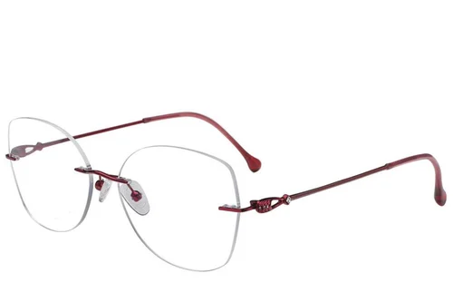 Lunettes invisibles en métal rouge #BS2012-3230