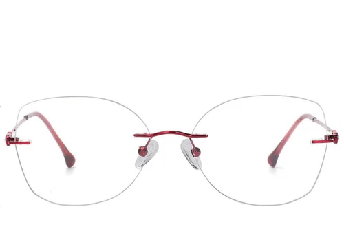 Lunettes invisibles en métal rouge #BS2012-3230