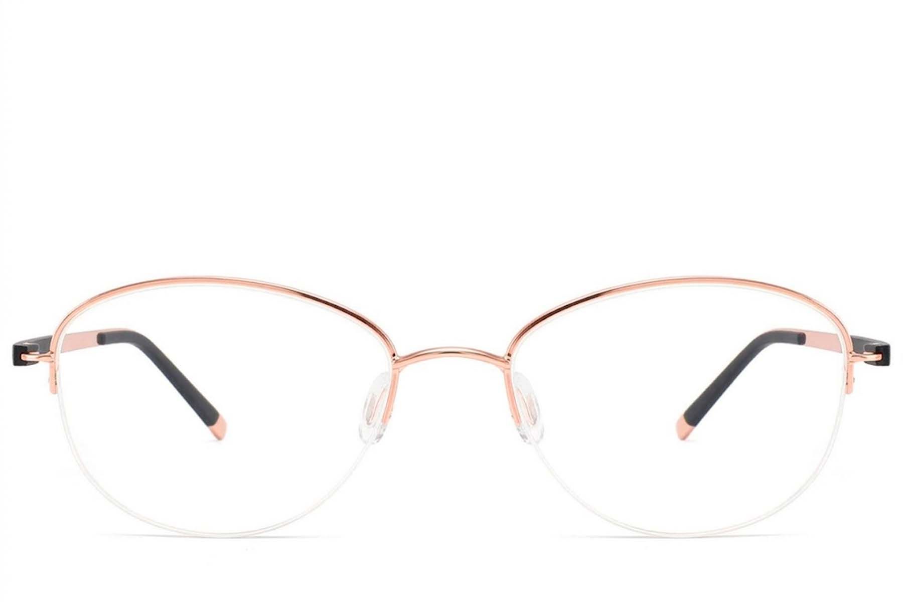 Gafas de metal rosa semi al aire #BS2012-3231