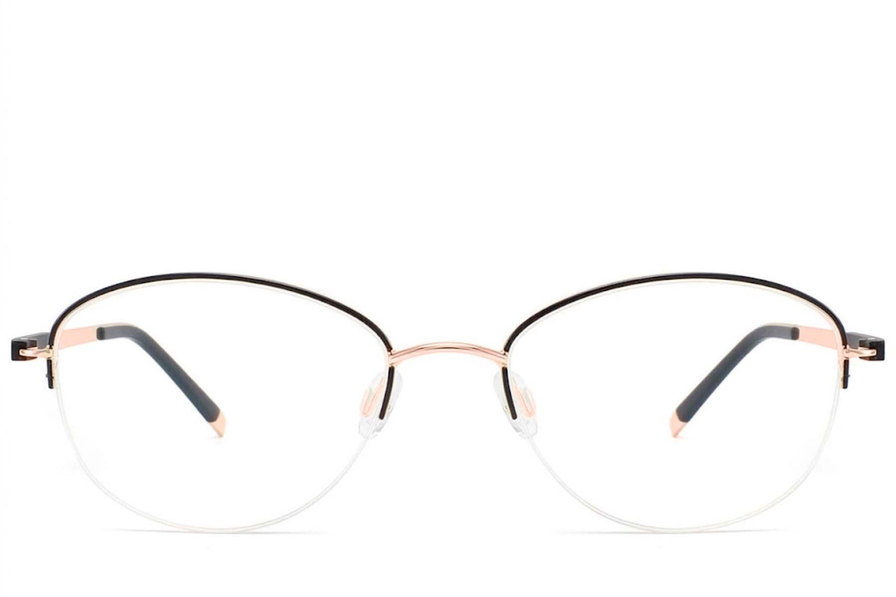 Gafas de metal negro con montura semi al aire #BS2012-3232