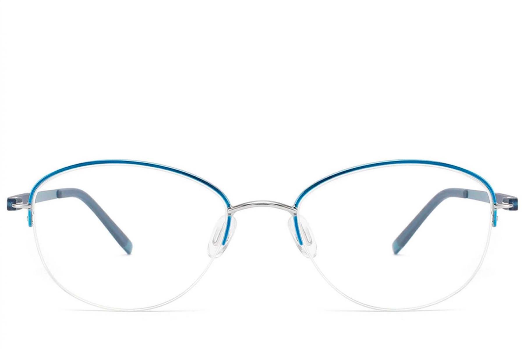 Gafas de metal azul con montura semi al aire #BS2012-3233
