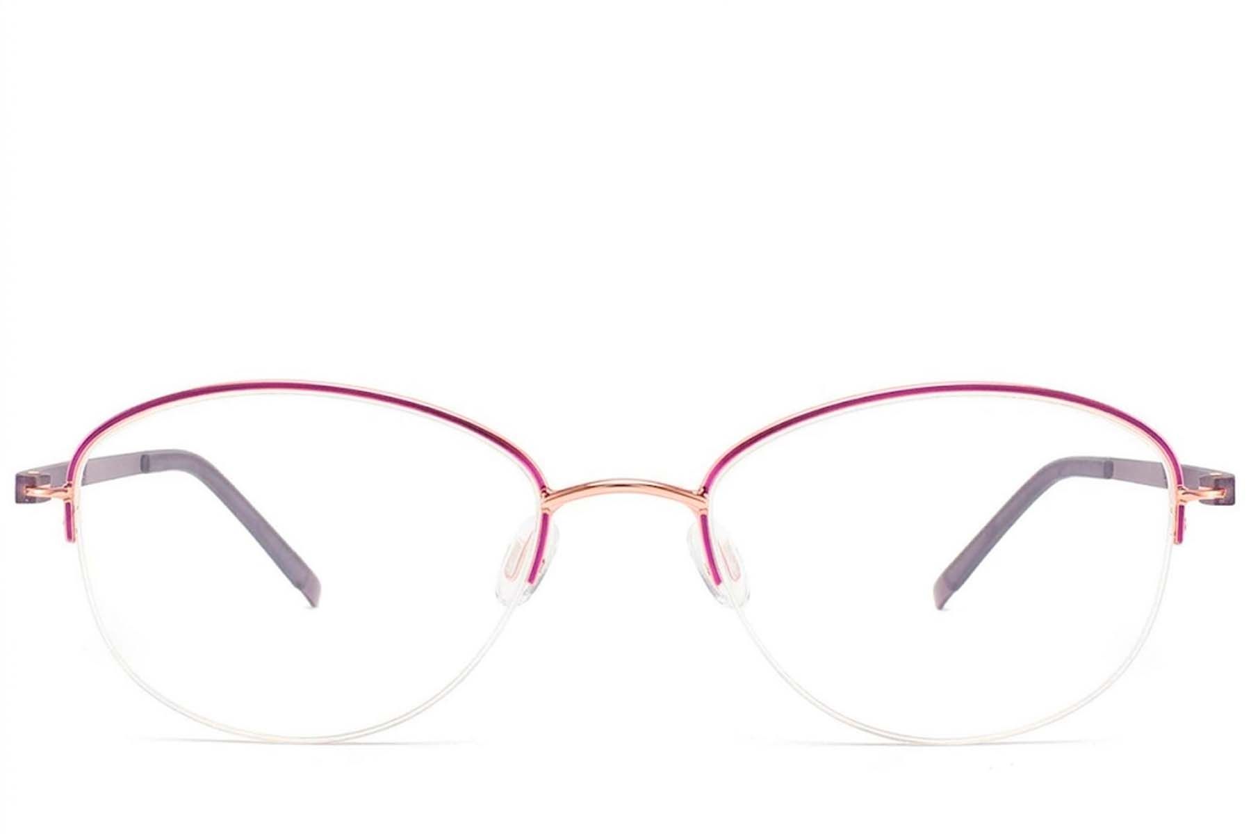 Gafas de metal morado con montura semi al aire #BS2012-3235