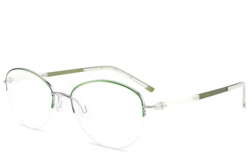 Lunettes semi-cerclées en métal vert #BS2012-3236