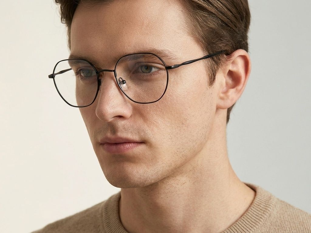 Geometric Black Metal Glasses #BS2012-3237