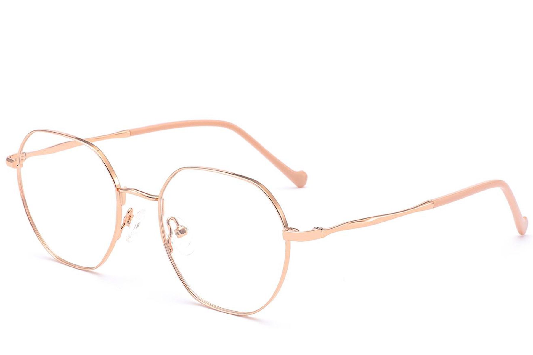Geometric Pink Metal Glasses #BS2012-3238