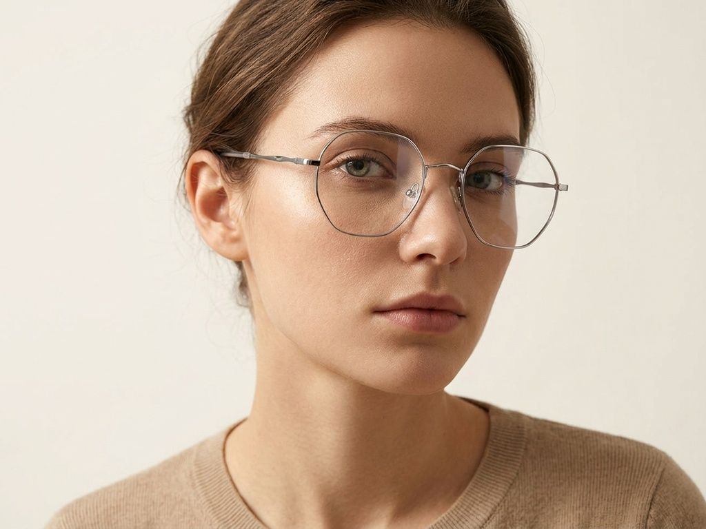 Geometric Silver Metal Glasses #BS2012-3239