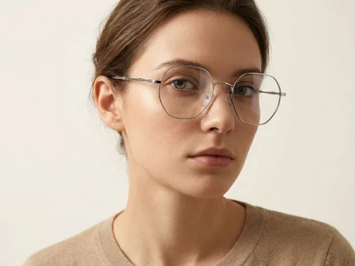 Lunettes géométriques en métal argenté #BS2012-3239