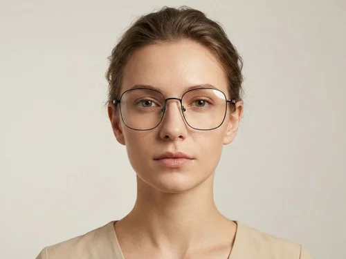 Lunettes rectangulaires en métal noir #BS2012-3248