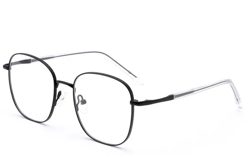 Lunettes rectangulaires en métal noir #BS2012-3248