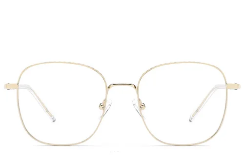Lunettes rectangulaires en métal doré #BS2012-3249