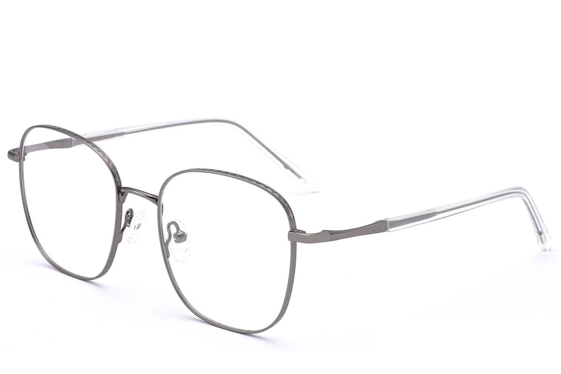Rectangular Grey Metal Glasses #BS2012-3250