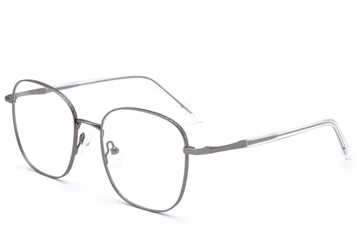 Lunettes rectangulaires en métal gris #BS2012-3250