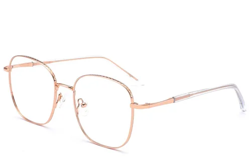 Lunettes rectangulaires en métal rose #BS2012-3251