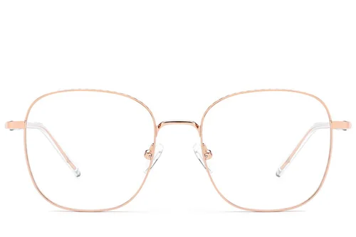 Lunettes rectangulaires en métal rose #BS2012-3251