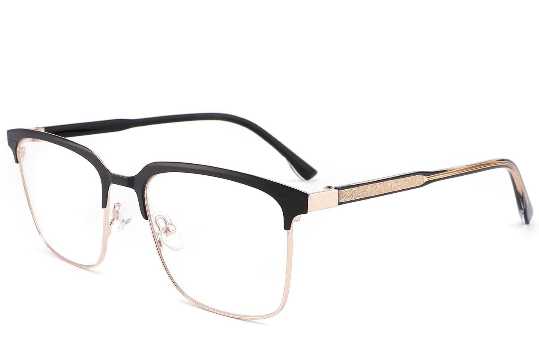 Rectangular Black Metal Glasses #BS2012-3252
