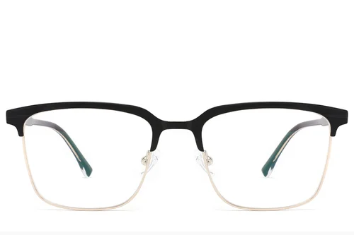 Lunettes rectangulaires en métal noir #BS2012-3252