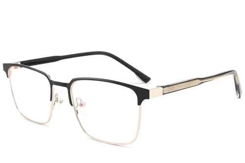Lunettes rectangulaires en métal doré #BS2012-3255