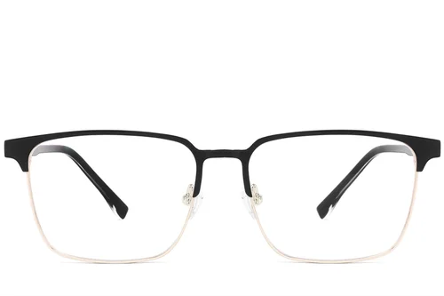 Lunettes rectangulaires en métal doré #BS2012-3255