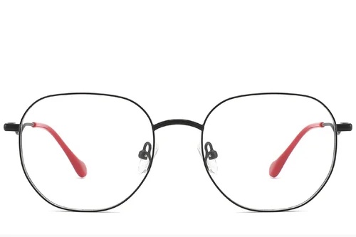 Lunettes ovales en métal noir #BS2012-3258