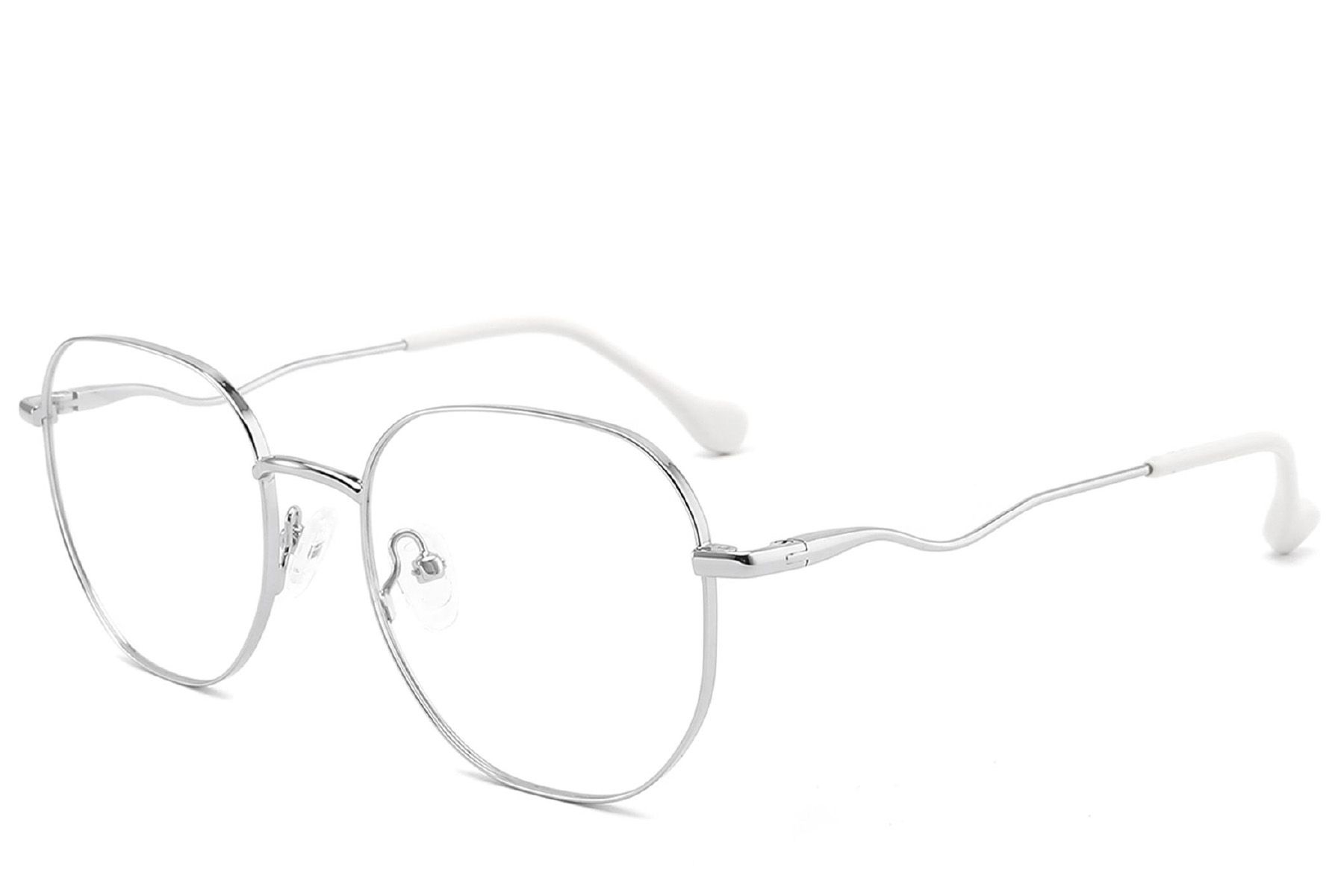 Ovale silberne Metallbrille #BS2012-3260