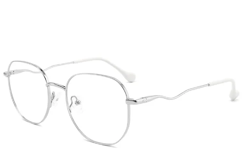 Lunettes ovales en métal argenté #BS2012-3260